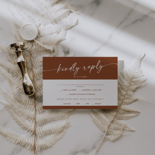 Boho Chic Terracotta Menu Choice RSVP Card