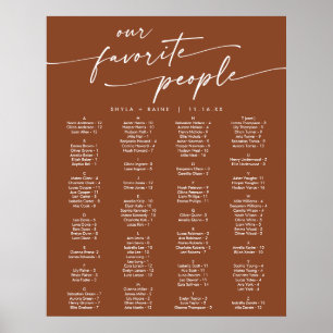 Boho Chic Terracotta Printable Seating Chart