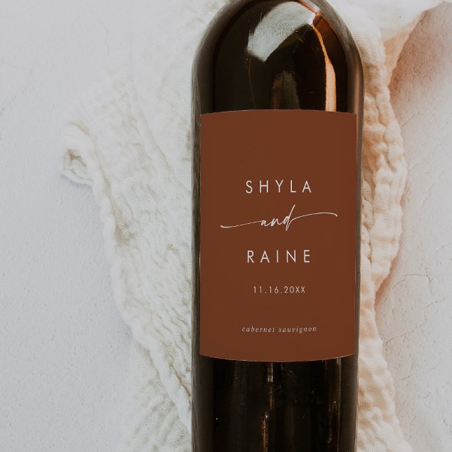 Boho Chic Terracotta Wedding Wine Labels (Creator Uploaded)