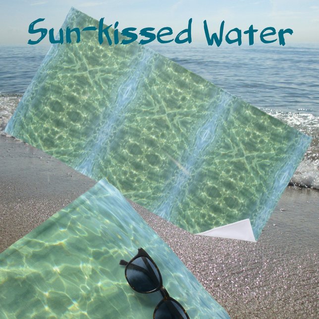 Boho Chic Tropical Aquamarine Water Beach Towel (Creator Uploaded)