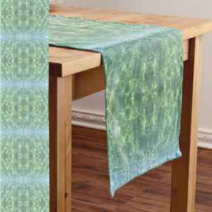 Boho Chic Tropical Aquamarine Water Short Table Runner