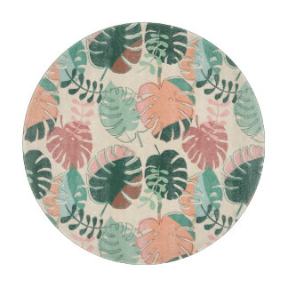Boho Chic Tropical Monstera Plant Lover's Cutting Board
