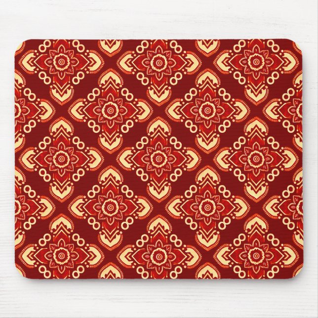 Boho Chic Vintage Floral Pattern Mouse Pad (Front)