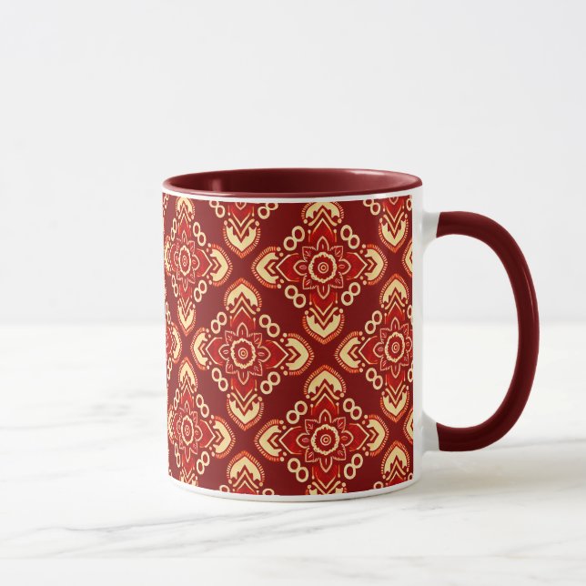 Boho Chic Vintage Floral Pattern Mug (Right)