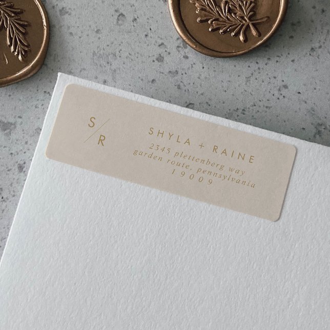 Boho Chic Vintage Gold Monogram Address Labels (Creator Uploaded)