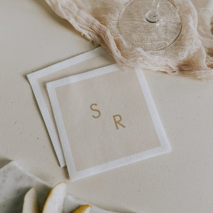 Boho Chic Vintage Gold Monogrammed Napkins