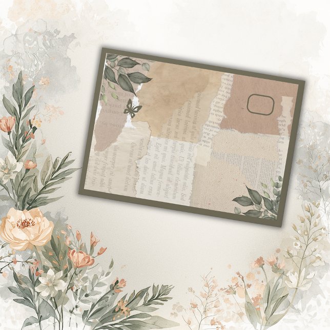 Boho chic vintage greenery wedding envelope (Creator Uploaded)
