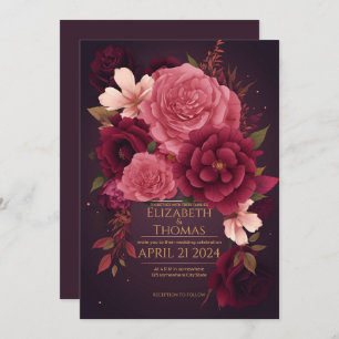 Boho Chic Violet and Dark Purple.  Invitation