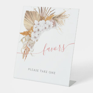 Boho Chic Watercolor Floral Baby Shower Favours Pedestal Sign