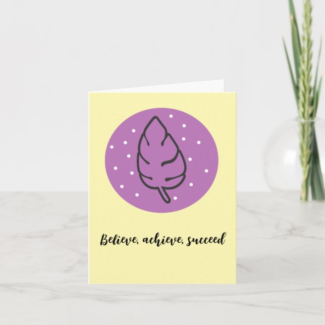 Boho Chic Watercolor Floral Blank Inspirational Card (Front)
