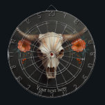 Boho Chic Watercolor Minimalist Floral Cow Skull  Dartboard<br><div class="desc">🌟For personalised assistance with my design or for special requests, feel free to reach out before ordering! I'm here to help.🌟 Discover the perfect blend of rustic charm and unique elegance with our Floral Cow Skull Dartboard. Ideal for cow skull enthusiasts and boho chic lovers, this dartboard features a beautifully...</div>