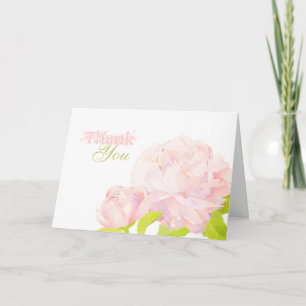 Boho Chic Watercolor Peony Wedding Thank You Card