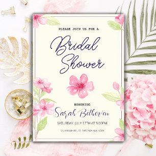 Boho Chic Watercolor Wildflower Bridal Shower Invitation