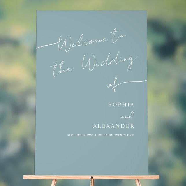 Boho Chic Wedding Acrylic Sign Welcome. (Neutral)