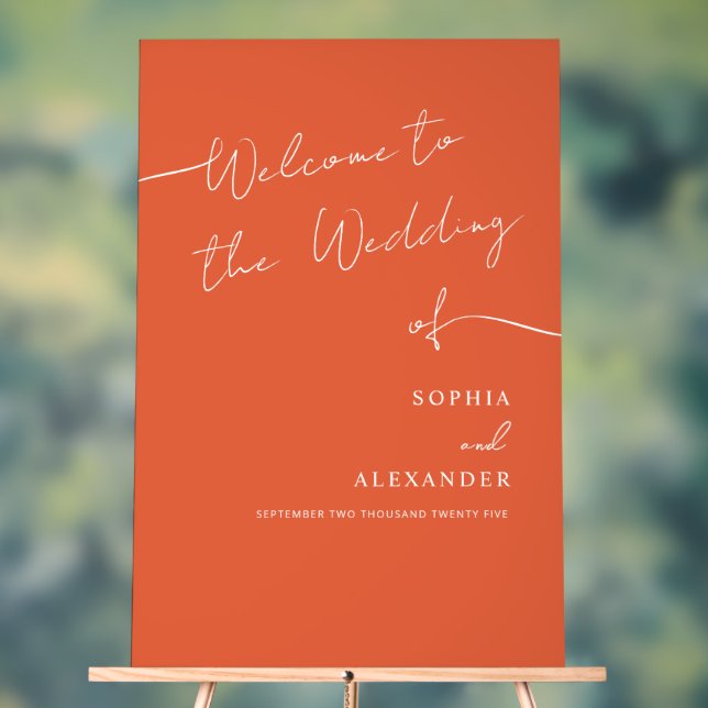 Boho Chic Wedding Acrylic Sign Welcome . (Neutral)