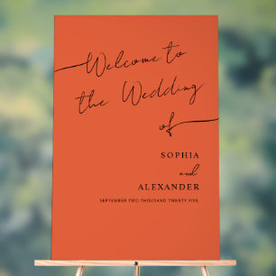 Boho Chic Wedding Acrylic Sign Welcome.