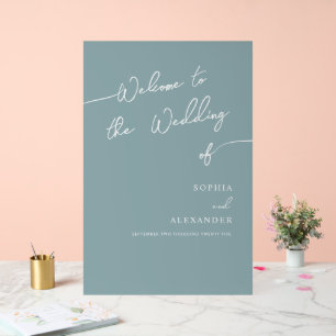 Boho Chic Wedding Acrylic Sign Welcome.