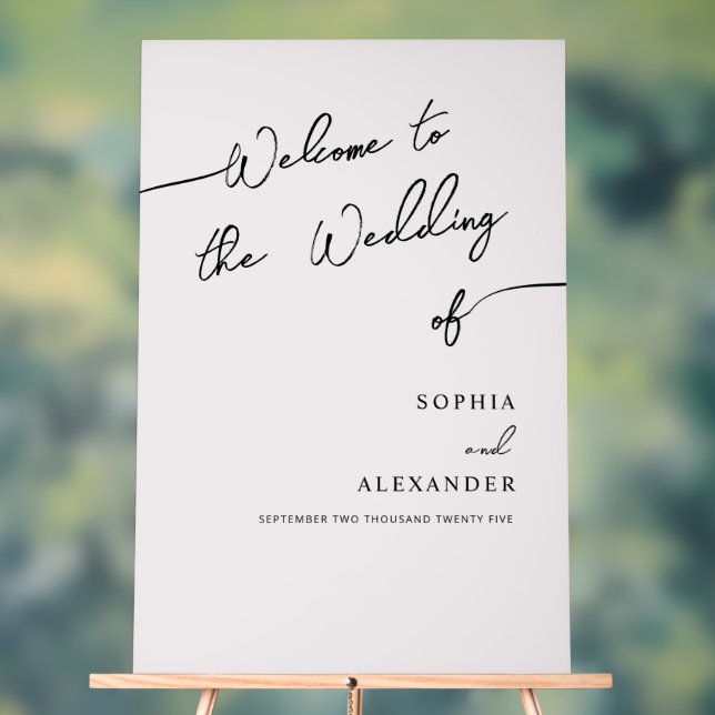 Boho Chic Wedding Acrylic Sign Welcome. (Neutral)