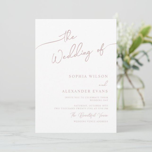 Boho-chic wedding invitation, pastel colours. invitation (Standing Front)