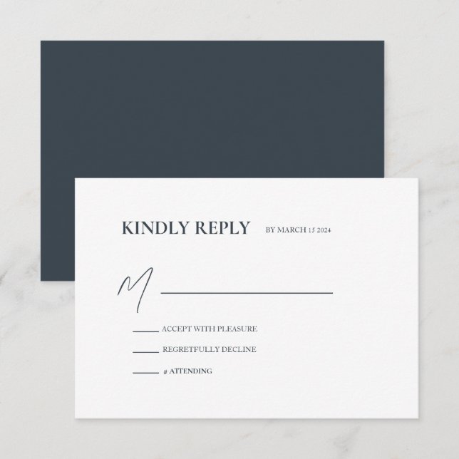 Boho Chic Wedding Minimalist Wedding RSVP Card (Front/Back)
