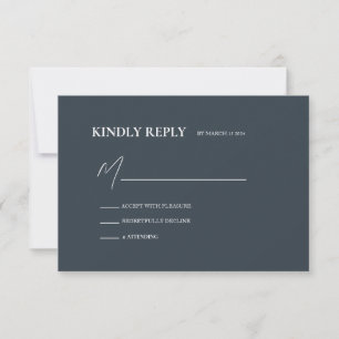Boho Chic Wedding Minimalist Wedding RSVP Card