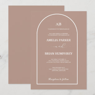 Boho Chic Wedding Modern Arch Minimalist Wedding I Invitation