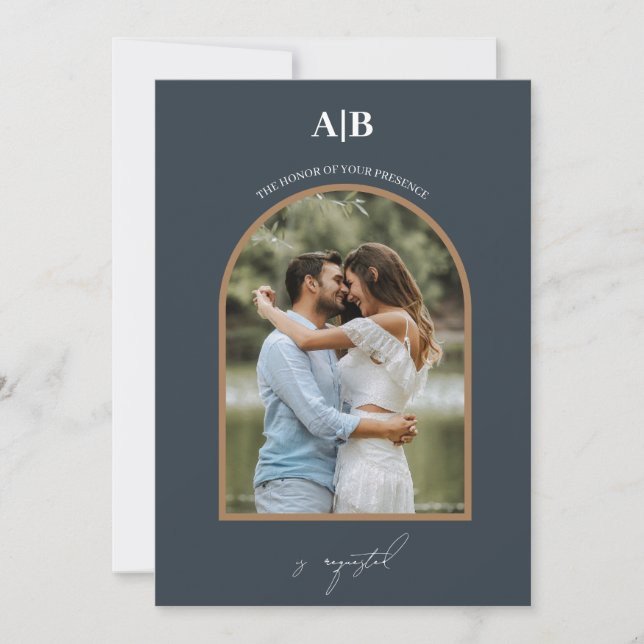 Boho Chic Wedding Modern Arch Minimalist Wedding I Invitation (Front)