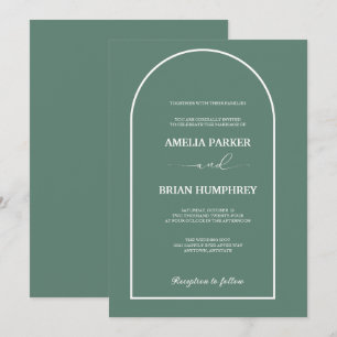 Boho Chic Wedding Modern Arch Minimalist Wedding I Invitation