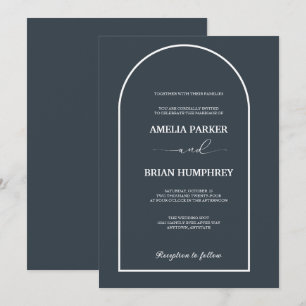 Boho Chic Wedding Modern Arch Minimalist Wedding Invitation