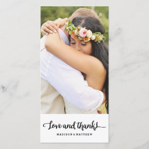 Boho Chic   Wedding Thank You Photo Card