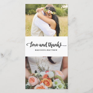 Boho Chic   Wedding Thank You Photo Card