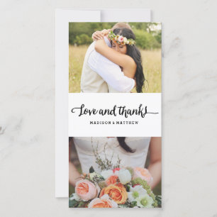 Boho Chic Wedding Thank You Photo Card