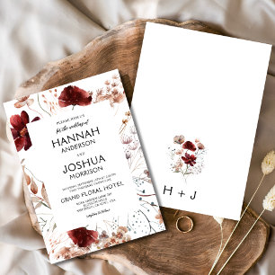 Boho Chic Wildflower Autumn Wedding Invitation