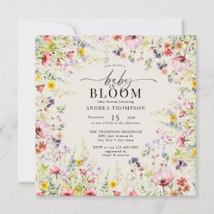 Boho Chic Wildflower Baby Shower Baby in Bloom Invitation