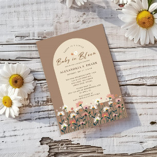Boho Chic Wildflower Daisy Baby in Bloom Shower  Invitation