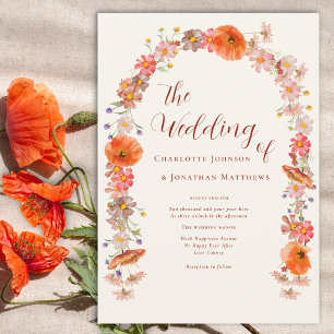 Boho Chic Wildflower Fall Wedding Invitation