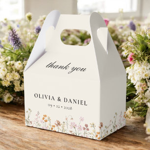 Boho Chic Wildflower Garden Bloom Wedding Favour Box