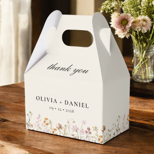 Boho Chic Wildflower Garden Bloom Wedding Favour Box