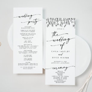 Boho Chic Wildflower Tea Length Wedding Programme