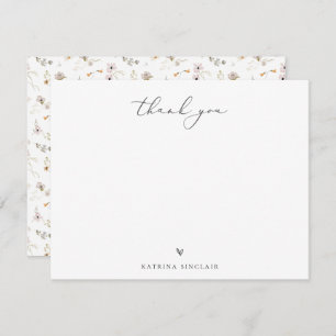 Boho Chic Wildflower Thank You Card