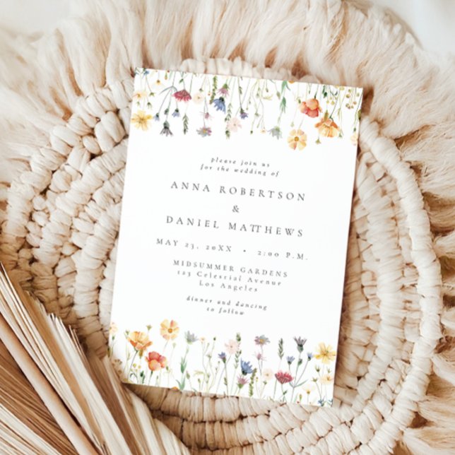 Boho Chic Wildflower Wedding Invitation (Creator Uploaded)