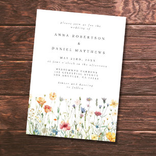 Boho Chic Wildflower Wedding Invitation