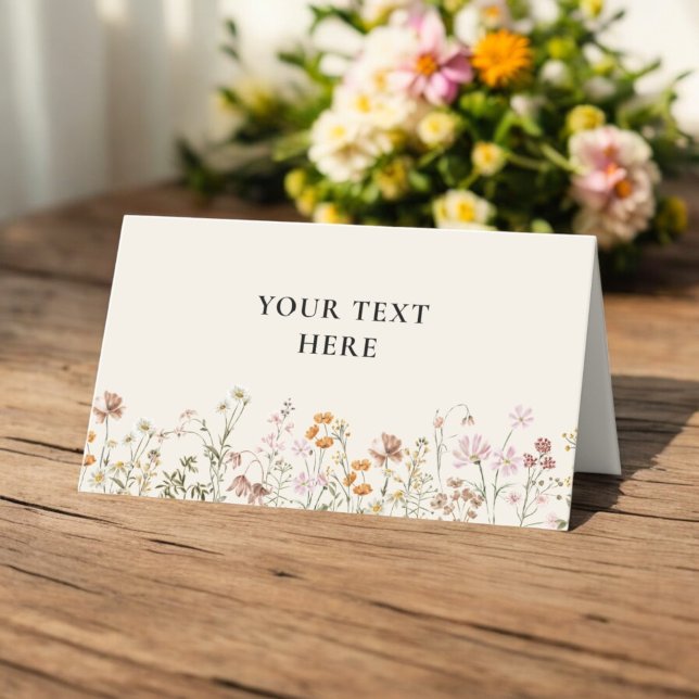 Boho Chic Wildflower Wedding  Place Card (Creator Uploaded)