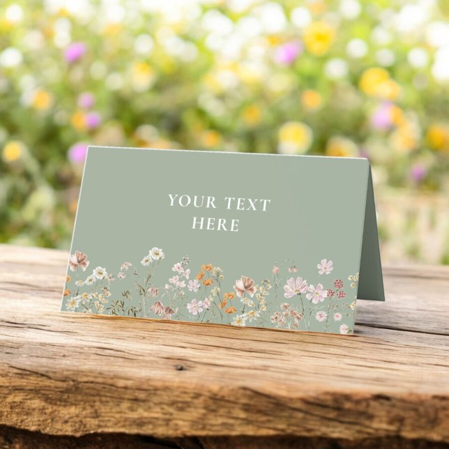 Boho Chic Wildflower Wedding  Place Card (Creator Uploaded)