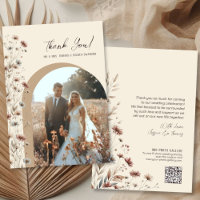 Boho Chic Wildflowers Arch Photo QR Code Wedding