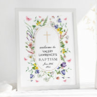 Boho Chic Wildflowers Baptism Welcome
