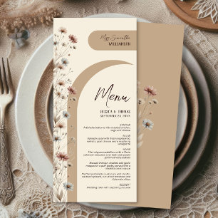 Boho Chic Wildflowers Elegant Wedding Personalised Menu