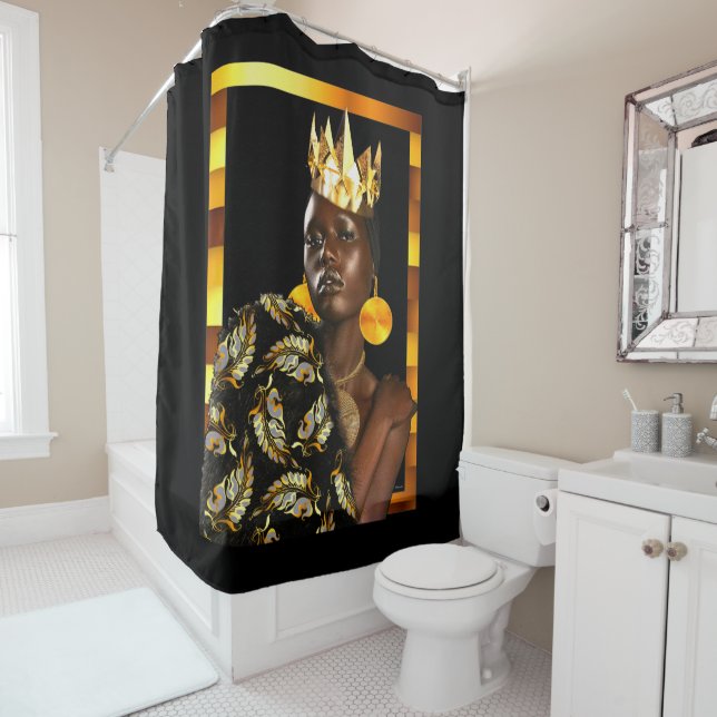 “Boho Chic with African Flair” Shower Curtain (In Situ)