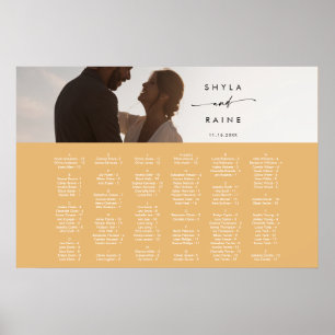 Boho Chic Yellow Marigold Picture Seating Chart