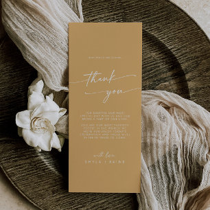 Boho Chic Yellow Marigold Thank You Place Card